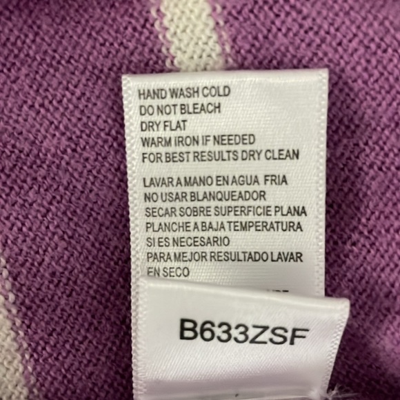 Bcbg Maxazria Cardigan Cotton Cashmere Blend Size XS Purple Ivory Pockets - Picture 8 of 10